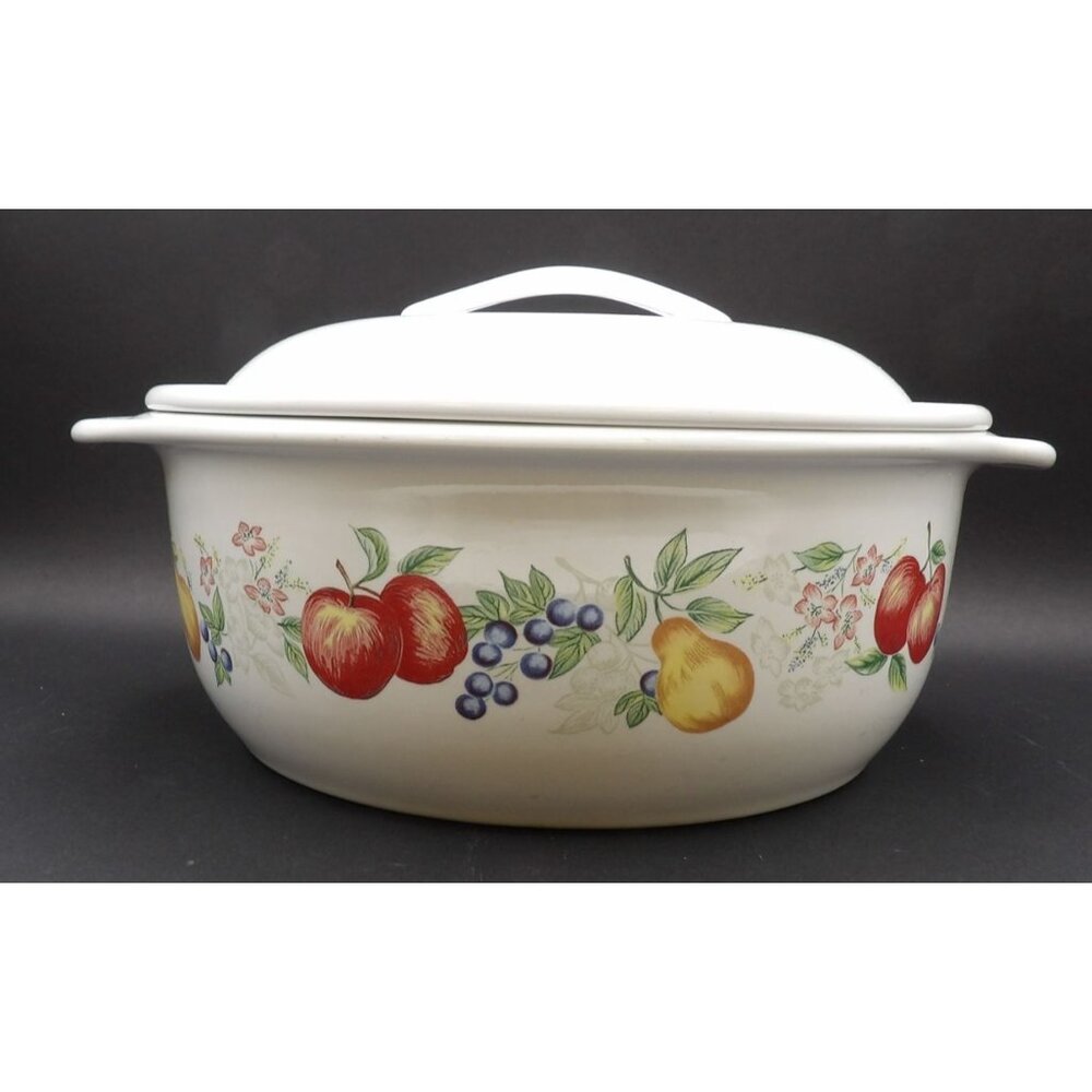 Corelle Coordinates "Chutney" Pattern Stoneware Casserole Dish With Lid 2.5 Qt M